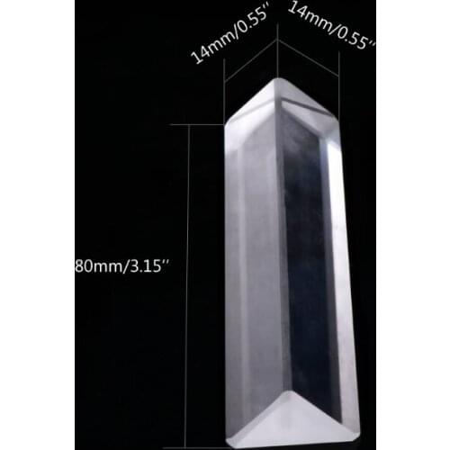 Triangular Color Prism K9 Optical Glass Right Angle Reflecting Triangular Prism For Teaching Light Spectrum