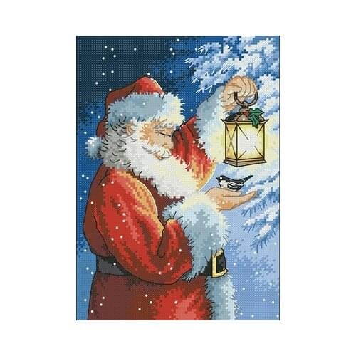 DIM 08831 Santa and the bird Counted Cross Stitch 11CT 14CT 18CT DIY Chinese Cross Stitch Kits Embroidery Needlework Sets