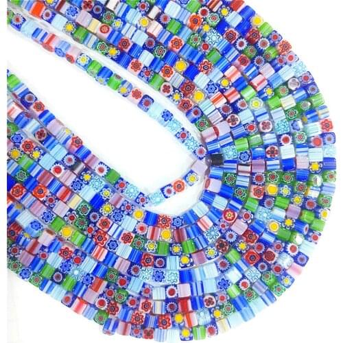 Thousands of Colored Glaze Beads 4mm Colored Square Colored Glass Beads Charm Handmade DIY Bracelet Necklace Jewelry Accessories