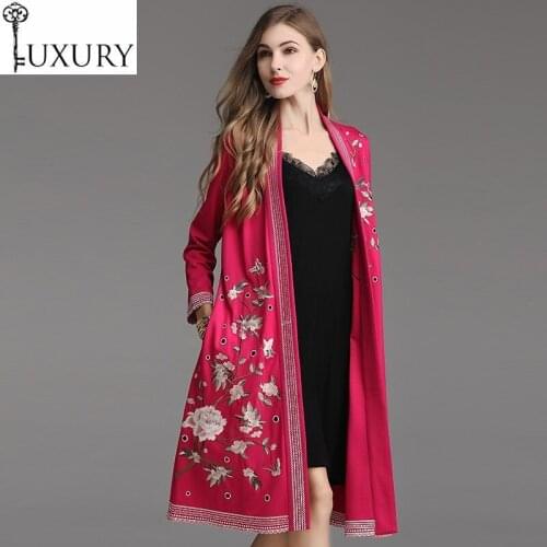 Spring Summer Autumn 2020 Fashion Jacket Plus Size Clothing Women Exquisite Embroidery Cardigans Female Coat Overcoat