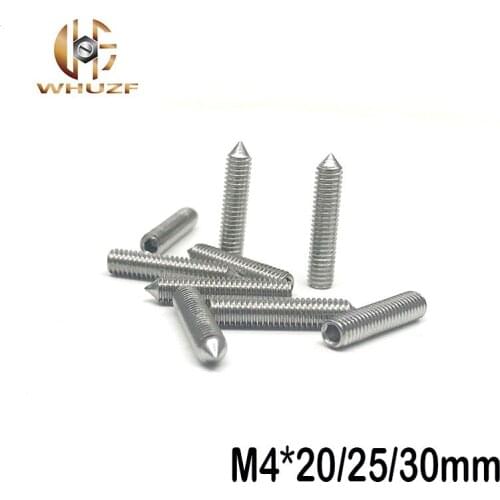 40pcs DIN553 M4*20/25/30mm 304 Stainless Steel Tip Tightening Screws Headless Screws Top Wire Set Screws Machine Meters