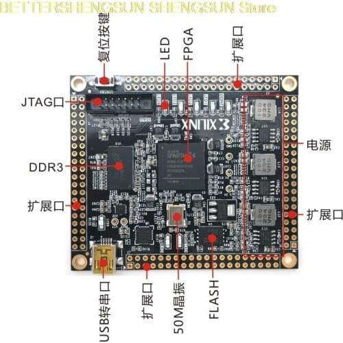 XILINX FPGA core board XC6SLX16 board DDR3