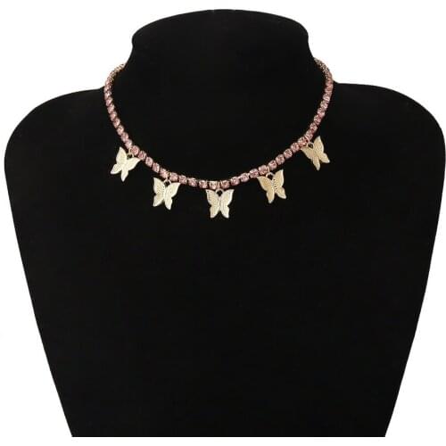 2020 Women Boho Style Temperament Cute Butterfly Necklace Individual Geometric Fashion Female Gold Silver Color Clavicle Chain