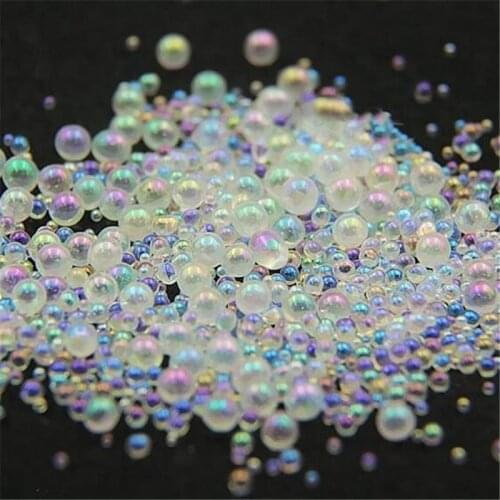 10g/Jar Mini Bubble Nail Beads 0.8mm,1mm,1.2mm,1.5mm Mixed Tiny Ball Beads For Epoxy Resin Molds Nail Art Glass Beads