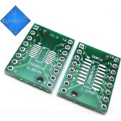 10pcs/lot TSSOP16 SSOP16 SOP16 to DIP16 Transfer Board DIP Pin Board Pitch Adapter PCB In Stock