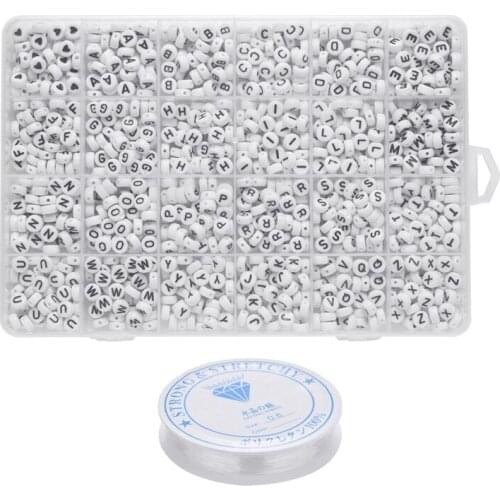 1200PCS Letter Beads Square Letter Beads Alphabet Beads A-Z and Heart Beads for Jewelry Making/Bracelets/Necklaces