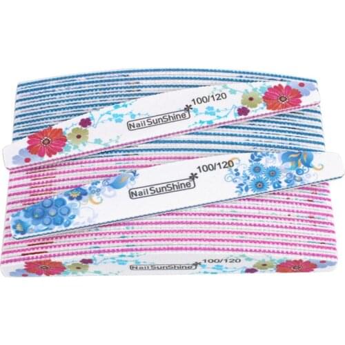 25Pcs/Lot Professional Nail File 100/120 White Sandpaper Nail Sanding Blocks Grinding Polishing File Buffer Block Manicure Tools