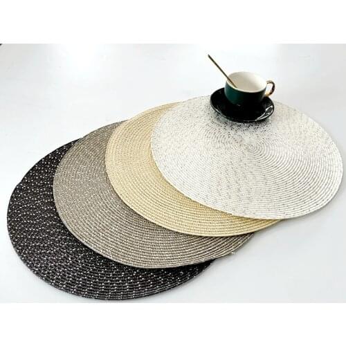 Round Woven Placemat Table Mat Heat Resistant Anti-skid Bowl Drink Cup Pad Mug Coasters For Home Party Table Decor