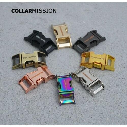 50pcs/lot Engraved side release buckle for DIY dog collars part durable security retailing 10mm webbing strapping 8 kinds