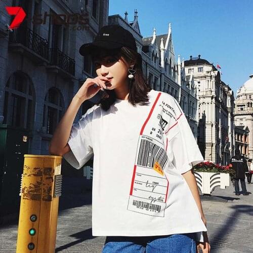AECU Summer Women T Shirt Street Style Short Sleeve Tee O-Neck Cotton Tops Tees Korean Female Shirt