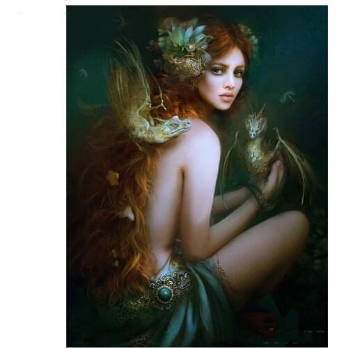 DIY Diamond Painting Angel girl dragon Paintings By Numbers,5D 3D Full Square Diamond Embroidery Diamond Mosaic Decoration L999