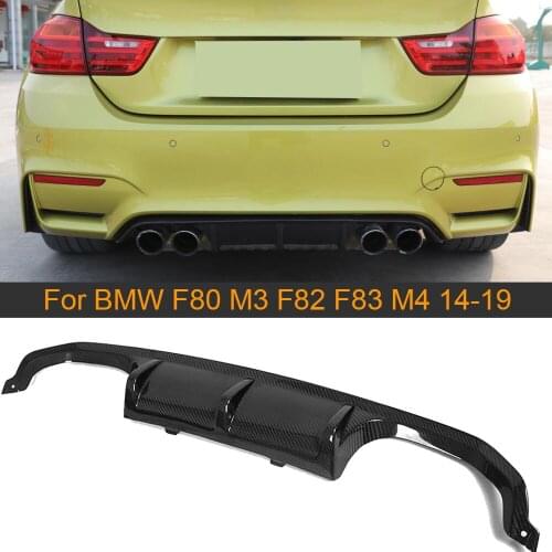 Carbon Fiber Auto Car Rear Bumper Lip Diffuser for BMW F80 M3 F82 F83 M4 2014 -2019 Standard and Convertible Rear Diffuser