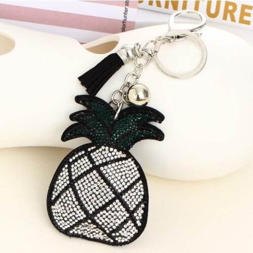 2020 Pineapple Strawberry Fruit Keychains Women Girls Charm Bags Key Chain Accessories Pendant Car New Key Ring