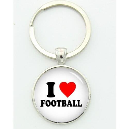 I love football key chain charming red heart keychain unique interesting design sports jewelry ball fans gifts Keyring