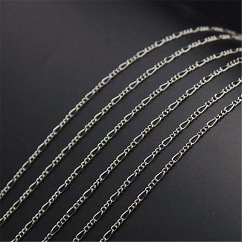 WKOUD 10m (32ft) Silver Color 3X5mm Alloy Chain Figaro Chain Tassel Chain fashion Necklace Bracelet DIY Handmade materials