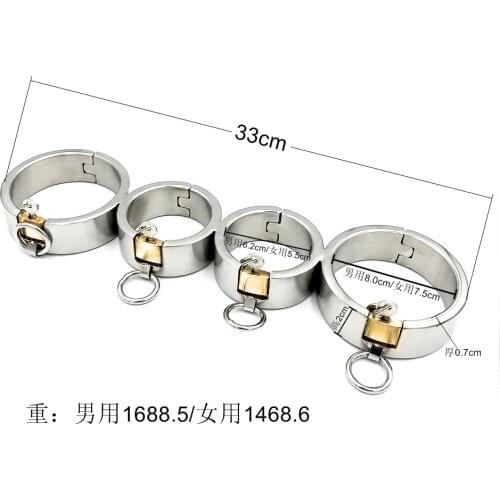 Black emperor handcuffs collar footcuffs necklaces stainless steel chains fixed male female adult toys New style