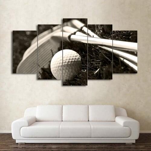 Drop Shipping HD Printed 5 Piece Canvas Art Golf Clubs and Ball Picture Painting Wall Pictures for Living Room Modern Art