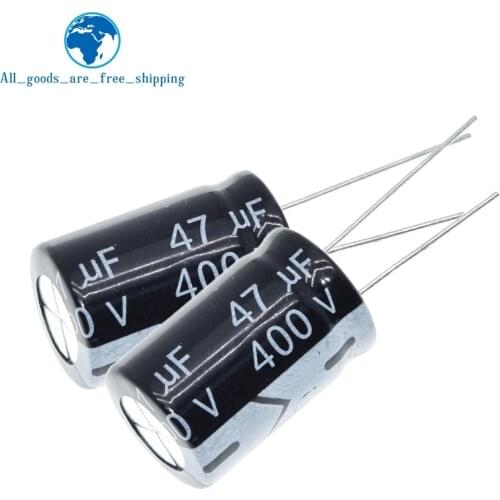 TZT 10pcs 400V 47UF electrolytic capacitor 47UF 400V 105C 16x25mm