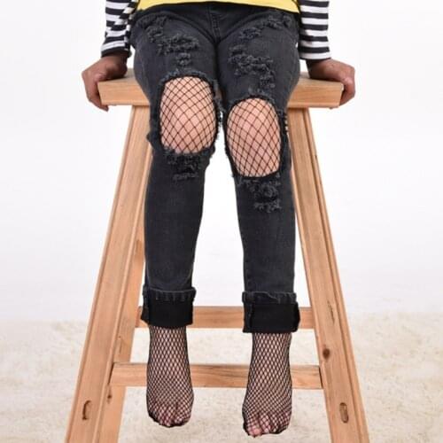 Girls Fashion Mesh Stockings Kids Baby Fishnet Stockings Black Pantyhose Tights BX0D