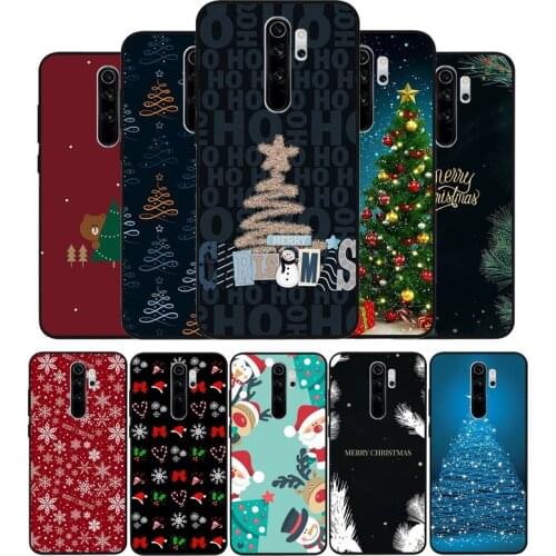 Cartoon Christmas Deer Santa Claus Black TPU Silicone Soft Phone Case For Redmi 4A 4X 7A 5 Plus 6 Pro NOTE 9 7 8 5 Pro 4 6
