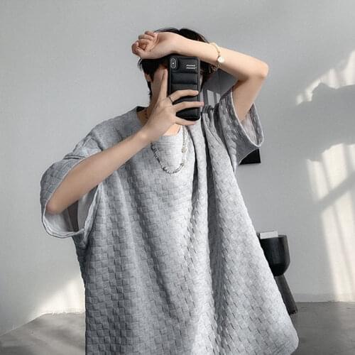 2021 New Plain Color Base Mens T-Shirt Funny Casual Simple Style Round Neck Loose Clothes Teen Everyday All-Match Streetwear