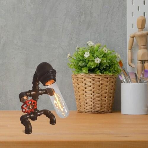 New Creative Home Desktop Lighting Decoration Retro Table Lamp Industrial-steam Punk Night Lights Loft Style Rustic Metal Lamp