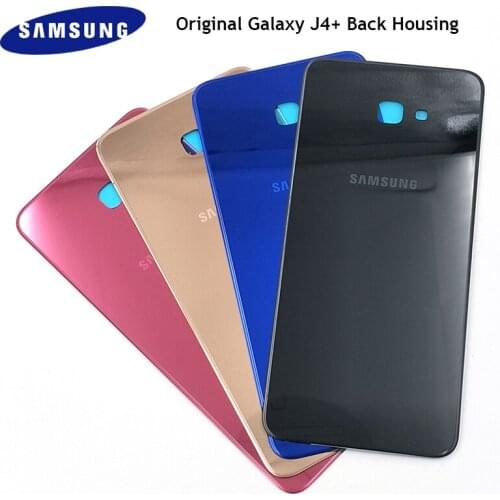 Original Samsung J4 + J4 Plus Battery Back Cover Plastic Rear Door Phone Replacement Protective Parts With Logo Shell 6 inch