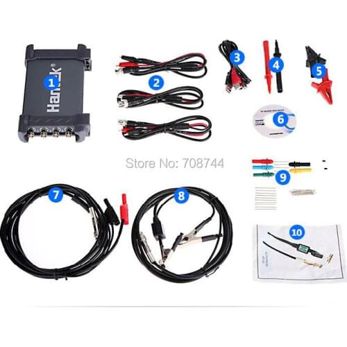 Hantek Oscilloscope Portable 6204BE USB Oscillograph PC 200MHz 4 Channels 1Gsa/s Digital Osciloscopio Automotive Car-detector