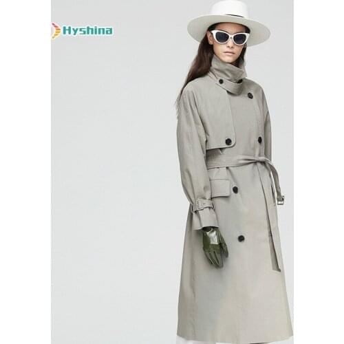Womens Trench Coat New Leisure Double Breasted Original Design S-XL Large Size Coat
