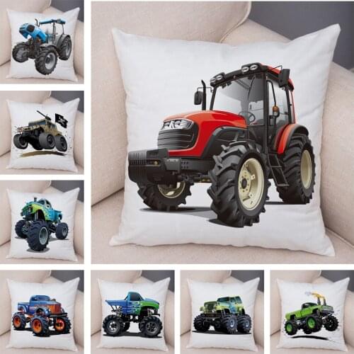 America Monster Truck Pillowcase Decor Cartoon Big SUV Car Cushion Cover for Sofa Home Super Soft Plush Pillow Case 45x45cm