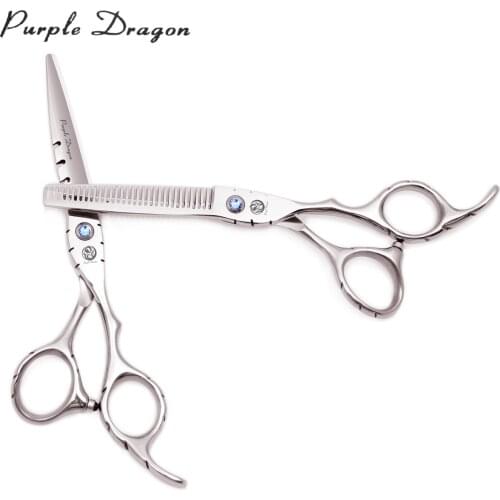 Professional Scissors 5.5" Purple Dragon JP Steel 1010# Hair Cutting Scissors Thinning Shears Hairdresser Scissors Set Add Bag
