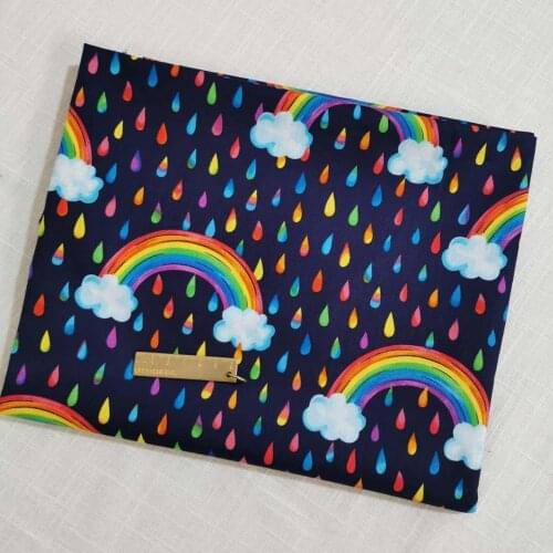 Rainbow Drop Sunshine Cotton Fabric Colorful Rain DIY Patchwork Textile Tissue Home Clothing viaPhil