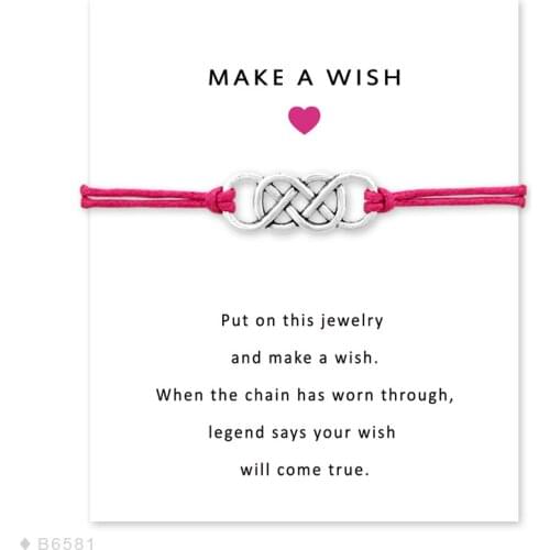 Adjustable Statement Wedding Bridesmaid Engagement Jewelry With Card Antique Silver Double Infinity Charm Bracelets for Women