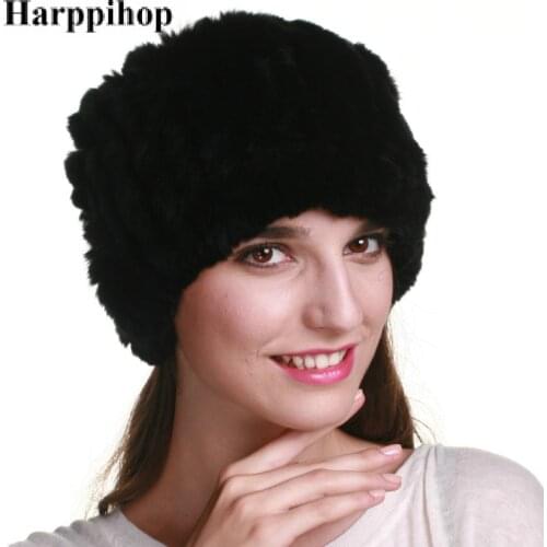 Rabbit fur hat scarf High quality rex rabbit hat scarf female winter thermal strawhat perimeter dual fur hat cap scarf