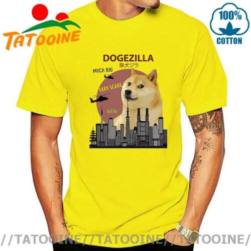 Tatooine Hot Sale Fashion Funny Dogezilla T-Shirts Funny DOGE MEME Shiba Inu Dog Tees Men T shirts Harajuku Streetwear tee shirt