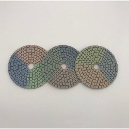 Tricolor Flexible Diamond Wet Polishing Pad 4 inch (100 mm) Granite Polishing Tool Circle Polishing Wheel Disc Sander 3 Pcs/lot