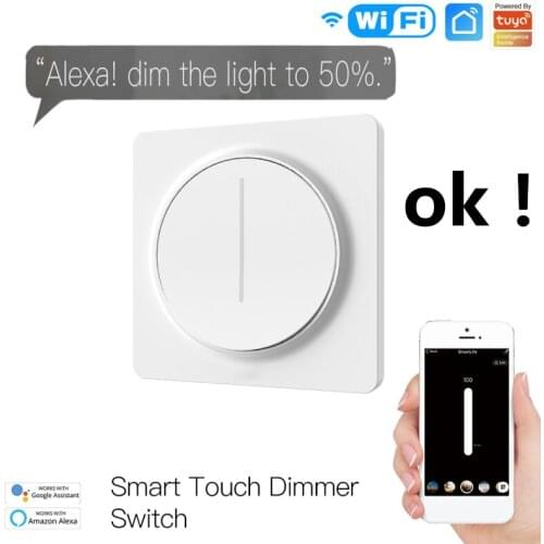 Tuya universal touch timing dimmer switch WIFI smart APP control wall switch compatible with alexa home assistant no HUB need