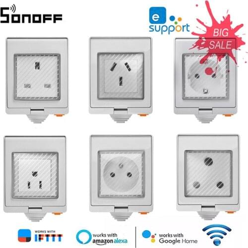 SONOFF S55 US/UK/DE/FR/AU/ZA Wifi Smart Waterproof Power Socket Smart Home Control Via Ewelink Work With Alexa Google Home IFTTT