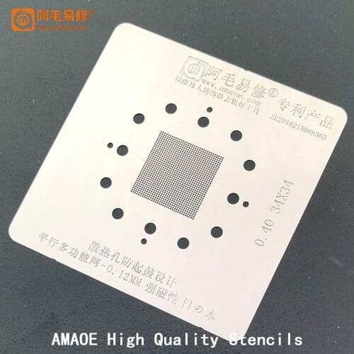 Amaoe Universal Solder Template BGA Reballing Stencil Multi Function BGA Stencil 0.40 34*34 parallel Hole