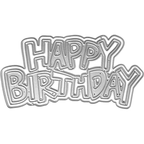 Hollow Happy Birthday Carbon Steel Cutting Mould Manual DIY Scrapbook Album Embossed Paper Card Making Template Decoration