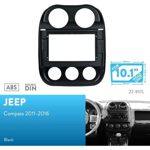 10.1 inch Car Fascia Radio Panel for JEEP COMPASS 2010-2016 Dash Kit Install Facia 10.1inch Console Bezel Adapter Plate Trim
