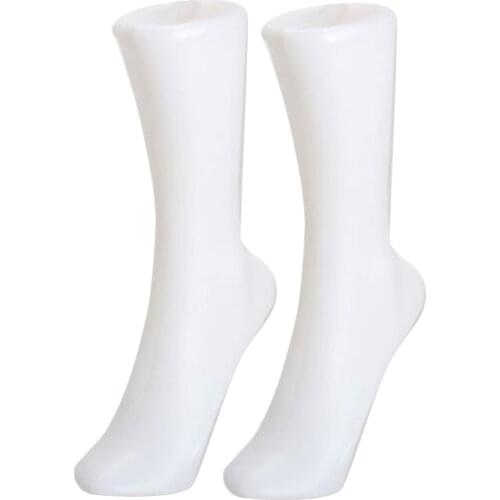 100% Good 2PC Female Foot Mold mannequin Sock Sox Display Foot Molds Short Stocking Mannequin window Display Socks of Feet White