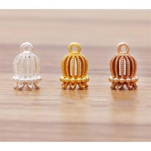 20pcs/lot 10x16mm Crown Pendant Charms Vintage Birdcage Crown Jewelry Findings for DIY earrings Necklace Accessories