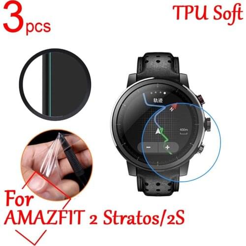 3pcs Ultra Clear TPU Soft LCD Full Screen Protector cover For Xiaomi Huami Amazfit 1/2/2S Smart sports Watch Protective Film