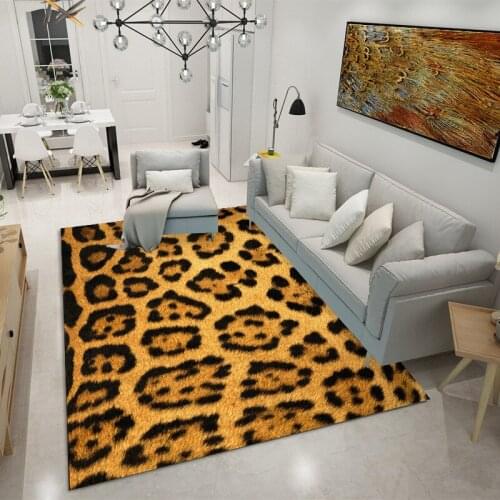 3D Leopard Zebra Cattle Tiger Carpet Animal Fur Printed Carpet Floor Mat Living Room Decorative Carpet Bedroom Carpet Bathroom M