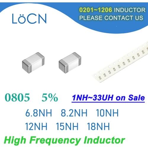 4000Pcs 0805 2012 5% SMD Chip Inductor 6.8NH 8.2NH 10NH 12NH 15NH 18NH Multilayer Ferrite Inductors High Frequency NH Value J