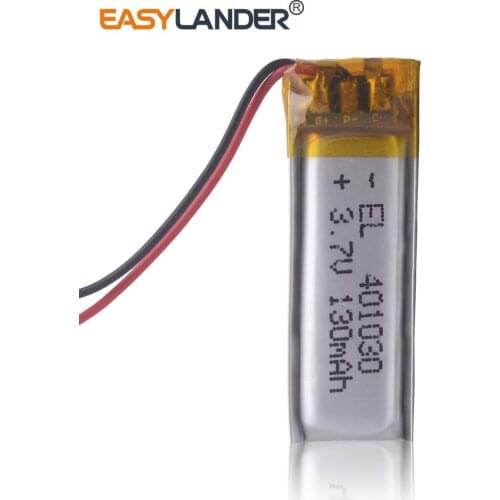 401030 3.7V 130mAh Rechargeable Li-Polymer Li-ion Battery For mp3 GPS Smart bracelet watch Bluetooth earphone 401129 041030