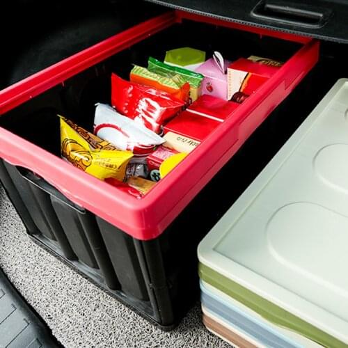 Car Trunk Folding Storage Box with Lid Large Capacity Travel Camping Organizer