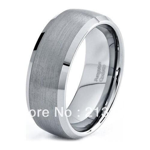 FREE SHIPPING!USA WHOLESALES CHEAP PRICE BRAZIL RUSSIA CANADA UK HOT SELLING 8MM SILVER MATTE DOMED BRIDALTUNGSTEN WEDDING RING