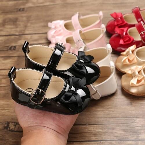 0-18Months Baby Girl Cute Princess Shoes Newborn Toddler Solid Color Bowknot Soft Sole Prewalker Elegance Footwear Walking Shoes